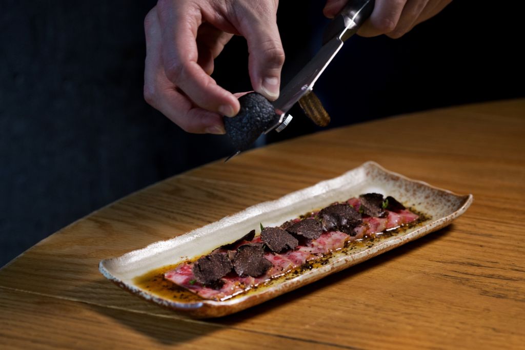 Japanese wagyu tataki, truffle ponzu