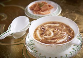 Wing Lei Palace braised fish maw, sea cucumber and guinea fowl soup