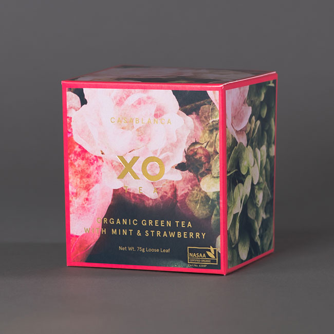 xo tea organic green tea with mint and strawberry