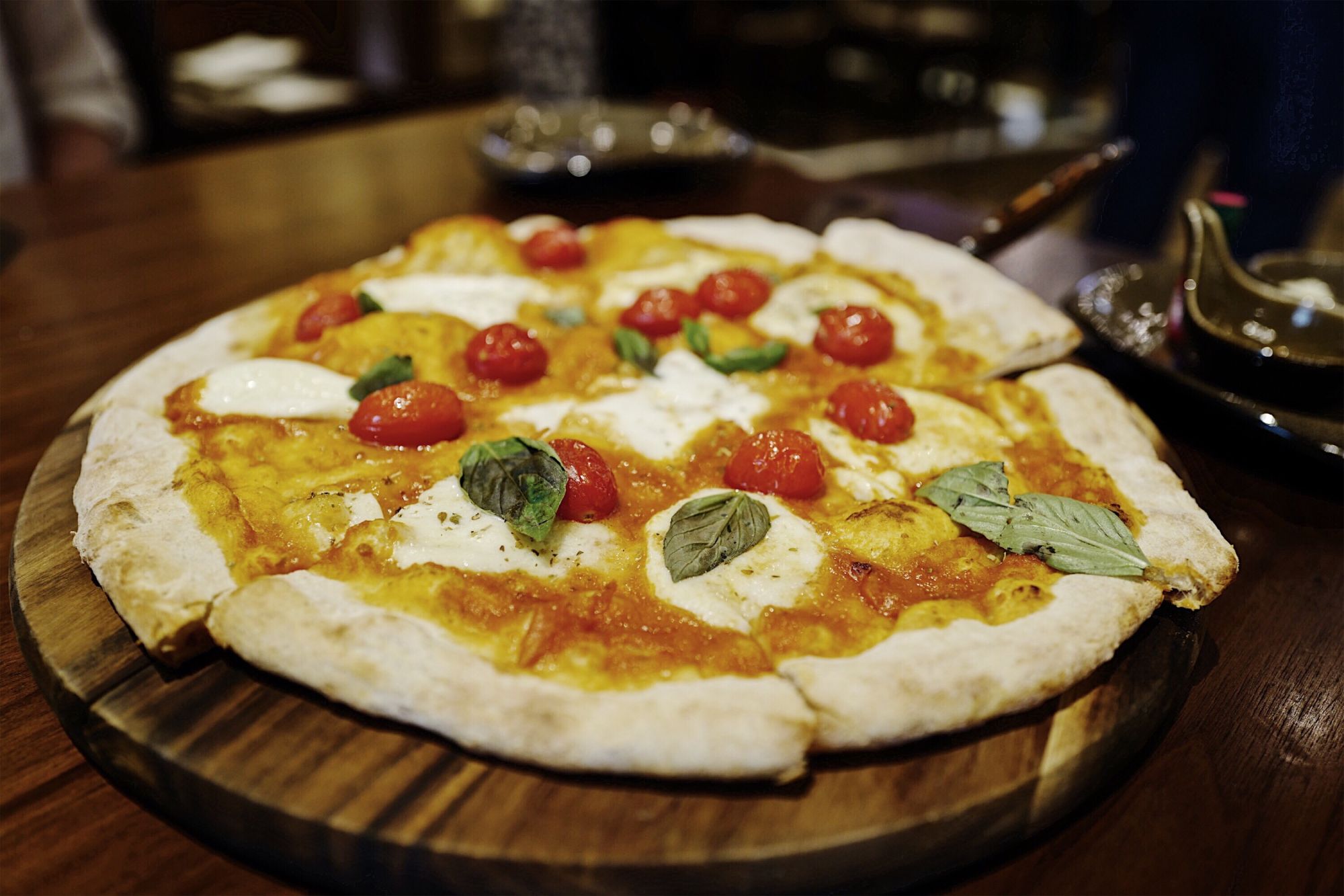 Coast MGM Cotai Charred Tomato Pizza with Buffalo Mozzarella and Basil Best Pizza Restaurants Macau Lifestyle