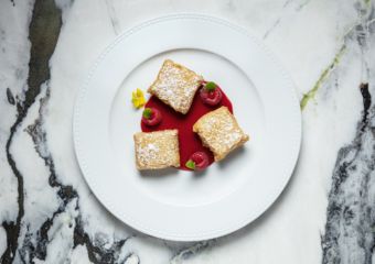 Sands Cotai Central Chiado portuguese restaurant Crispy vanilla parcels with raspberry coulis