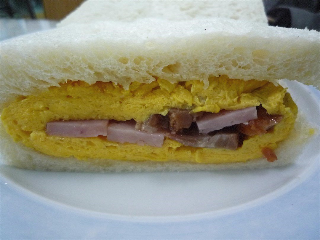 traditional macau snacks nam peng char siu omelette sandwich