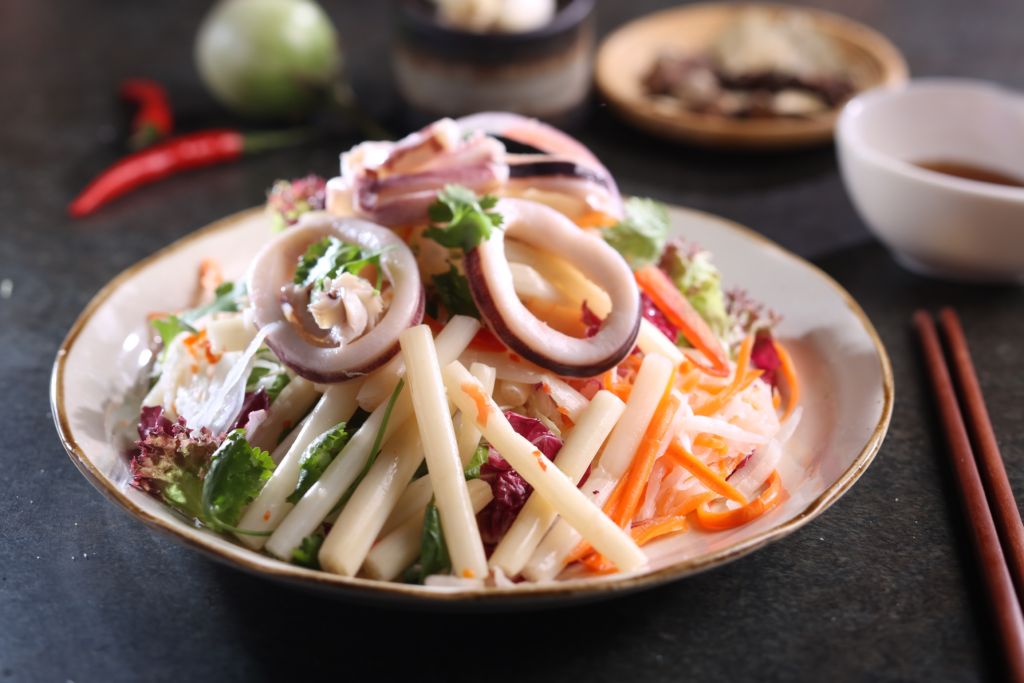 Vietnamese Pop Up La’taste Lotus Stem & Squid Salad (spicy)