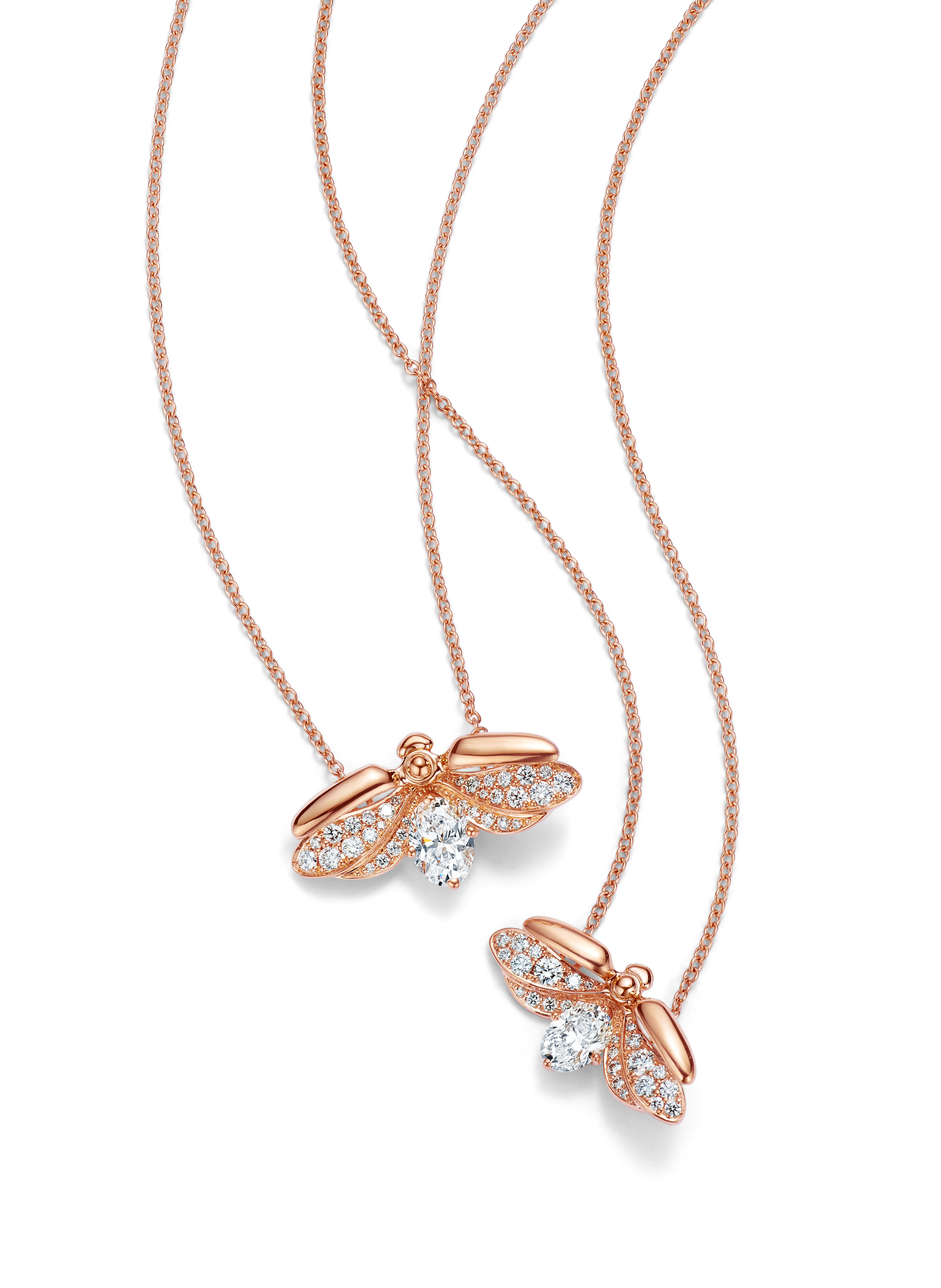14. Tiffany Paper Flowers® diamond firefly pendant in 18k rose gold