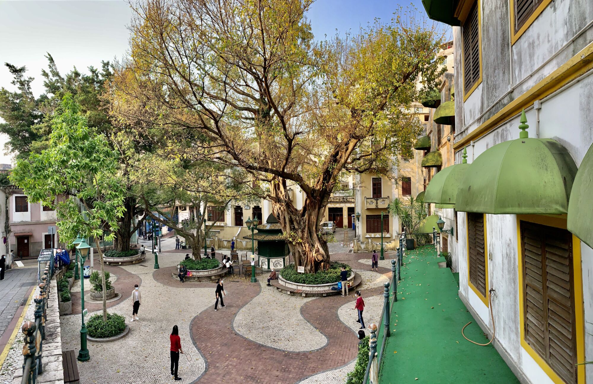 Lilau Square from Top Panoramic View Macau Lifestyle