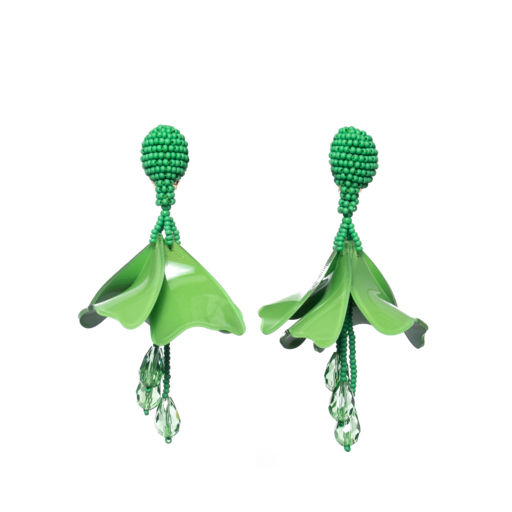 OSCAR DE LA RENTA green impatient earrings $3900 at Harvey Nichols