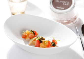 Aurora_Mediterranean Seafood Nage, Gamberoni, Spiny lobster, Kristal Caviar, Lobster bisque emulsion_X1A0873s