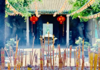 Kun Iam Temple Incense Burning Centered