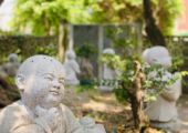 Kun Iam Temple Garden Buddhas Close Up