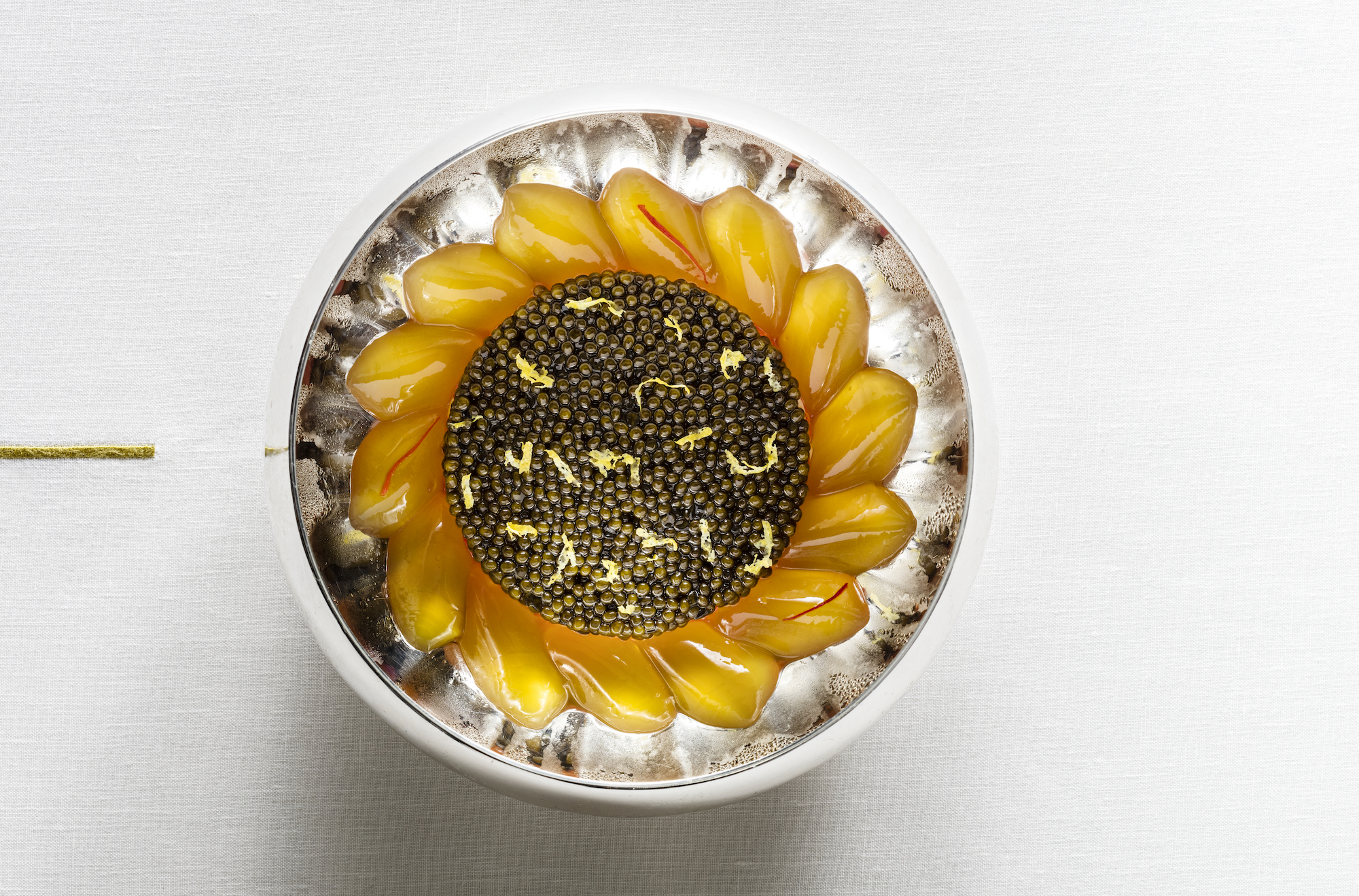 Alain Ducasse at Morpheus_Mediterranean gamberoni, delicate gelée, gold caviar