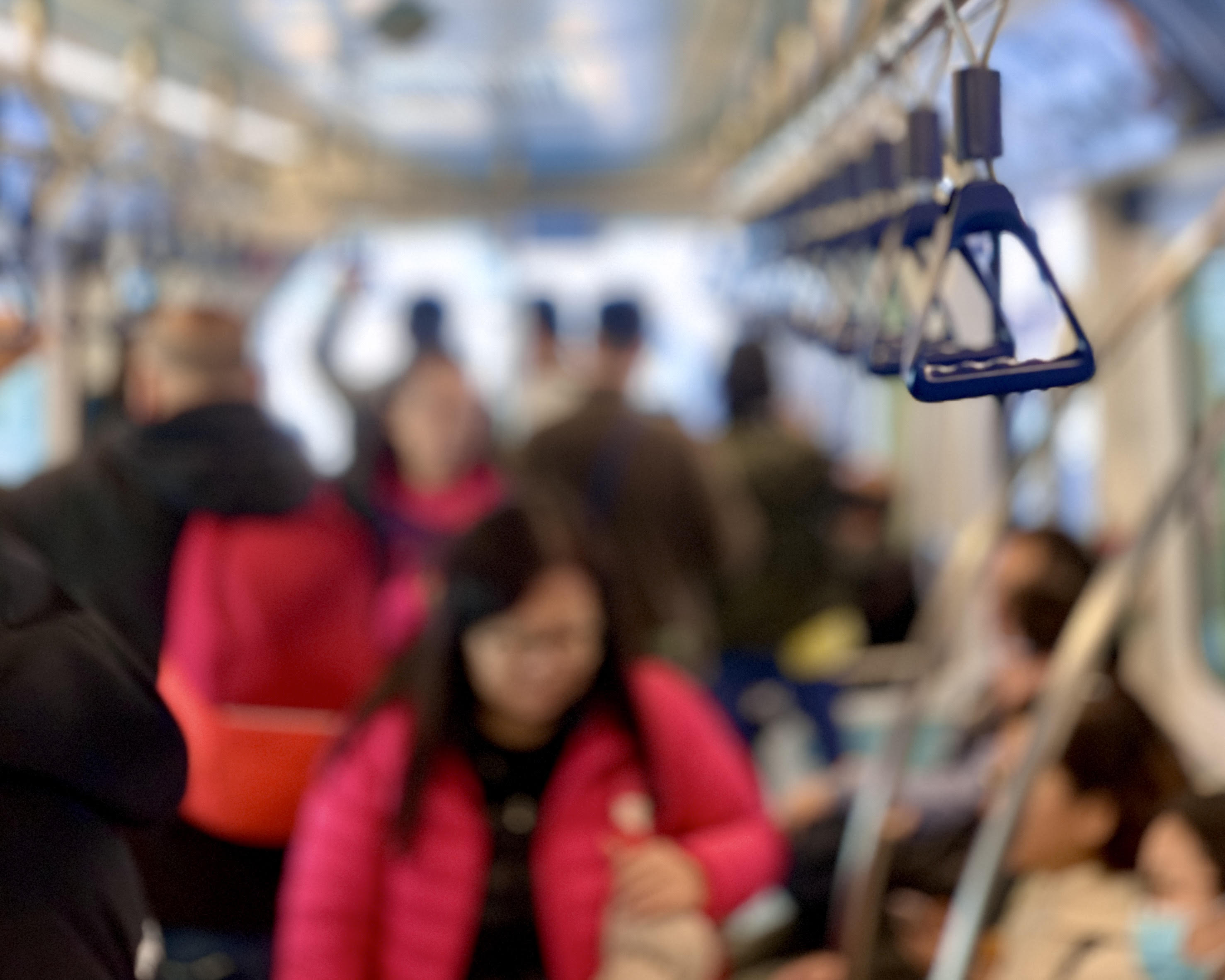 Macau LRT Crowded Inside Horizontal Photo Macau Lifestyle