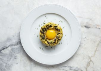 Sands Cotai Central Chiado portuguese restaurant Salted cod À Brás with slow cooked egg yolk, onion purée