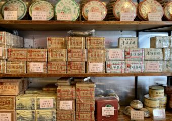 Va Lun Co Tea Shop Interior Shelves Tea Packages Macau Lifestyle