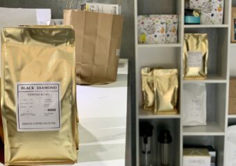 Amigos Coffee Roaster Interior Coffee Beans Bag Detail Shot Macau Lifestyle