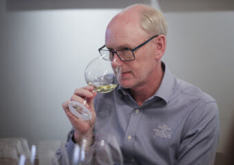 Paul Lapsley Hardys Wines 19th Chief Winemaker photo with wine glass