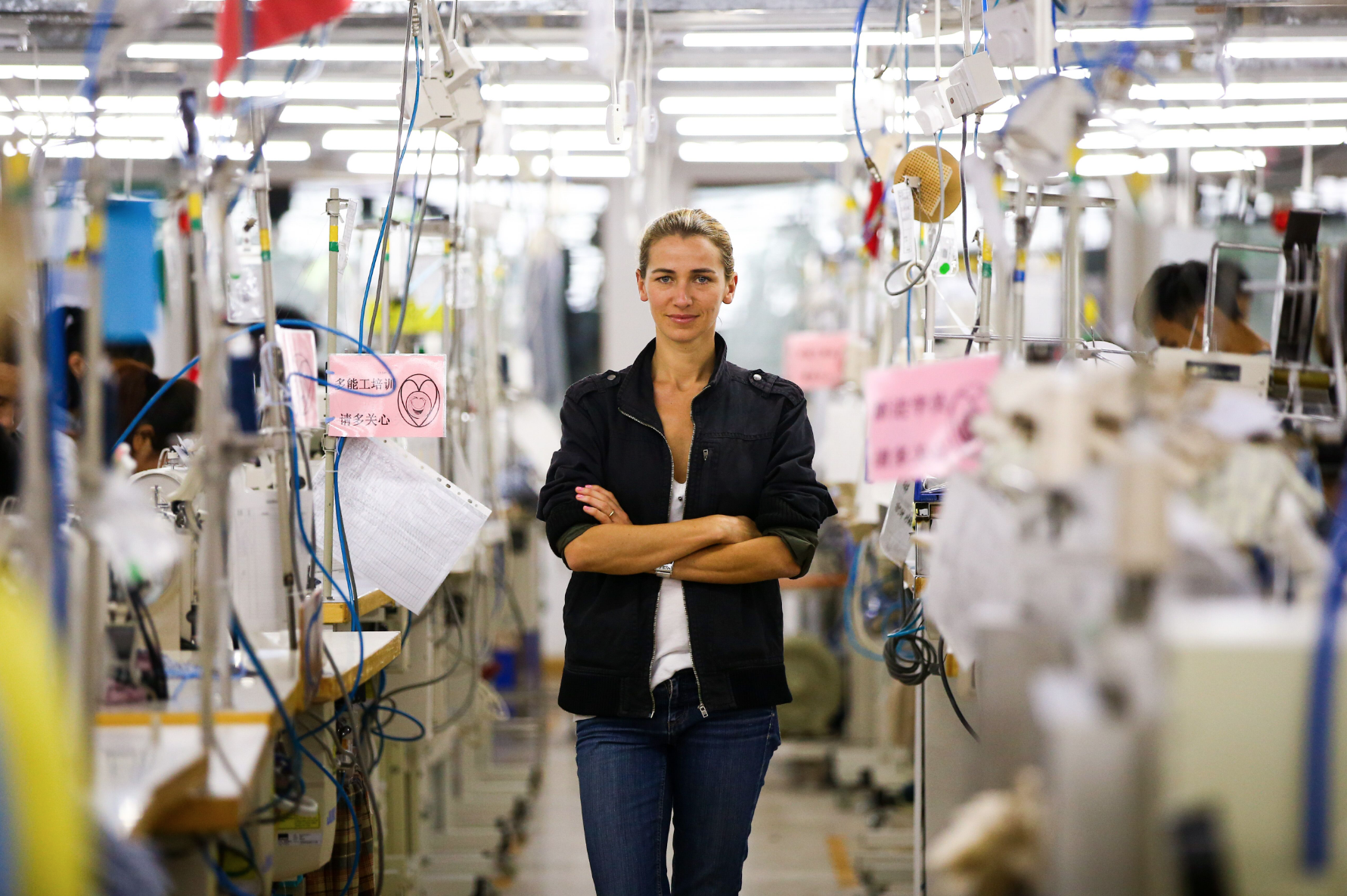 Christine Dean Redress at a textile Factory 