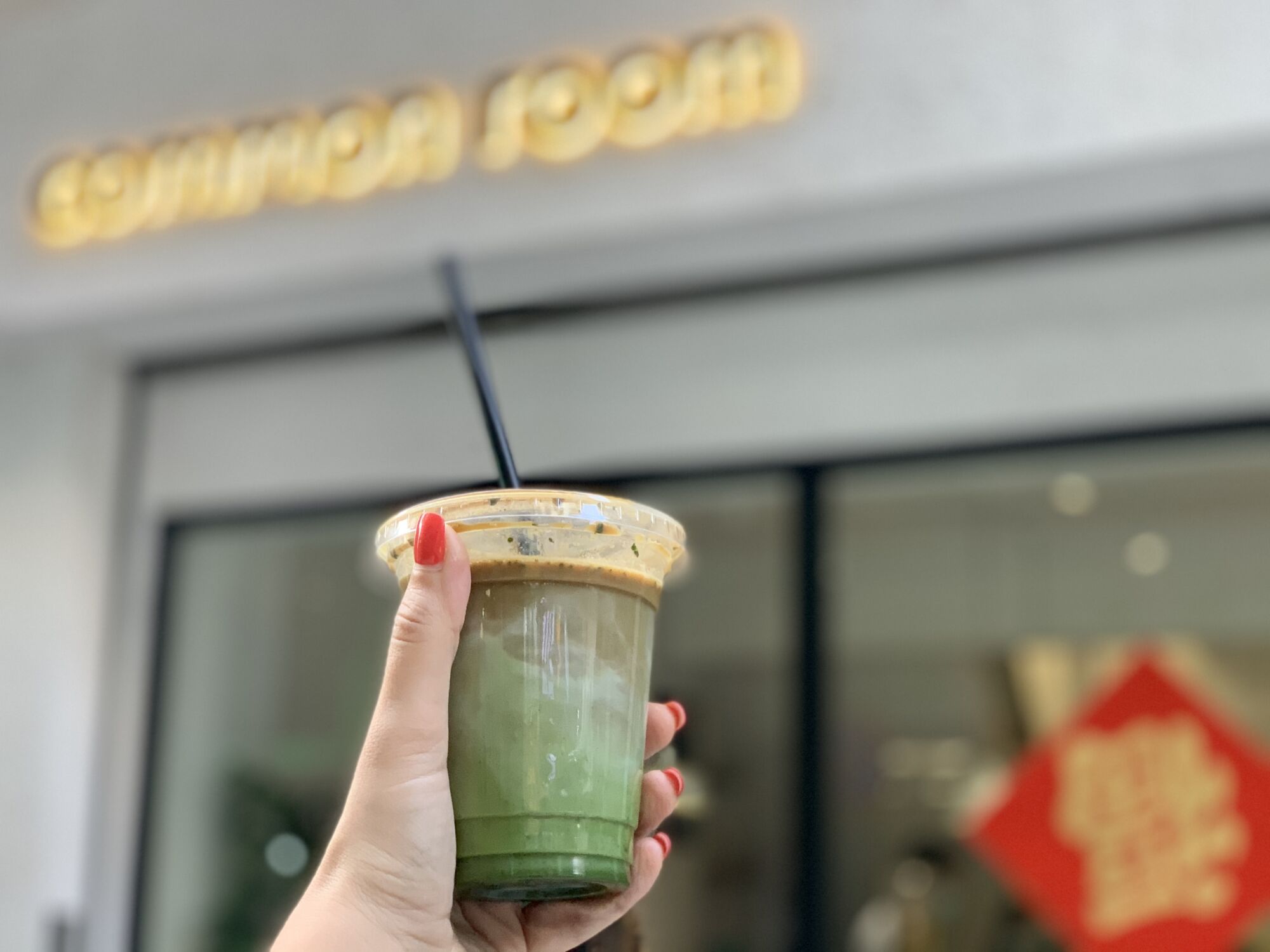 Common Room Matcha Latte Iced Exterior Shot Macau Lifestyle