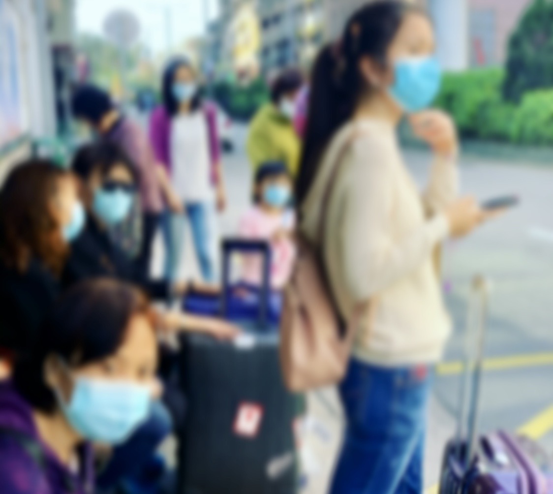 Coronavirus People Wearing Masks at a Bus Stop in Macau Macau Lifestyle