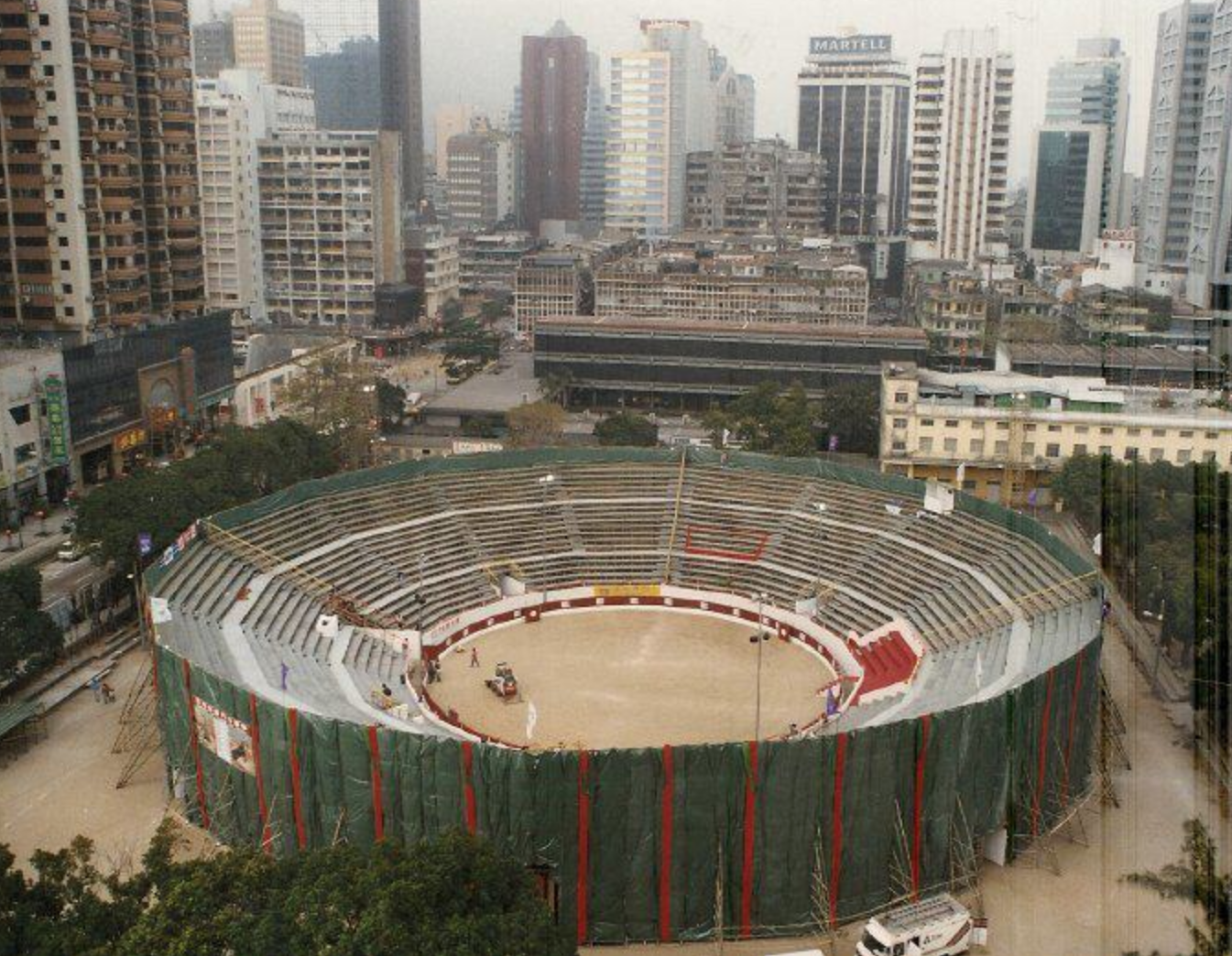 Bullfighting Arena in Macau From February 1996 and March 1997 Source Macau Antigo Blog