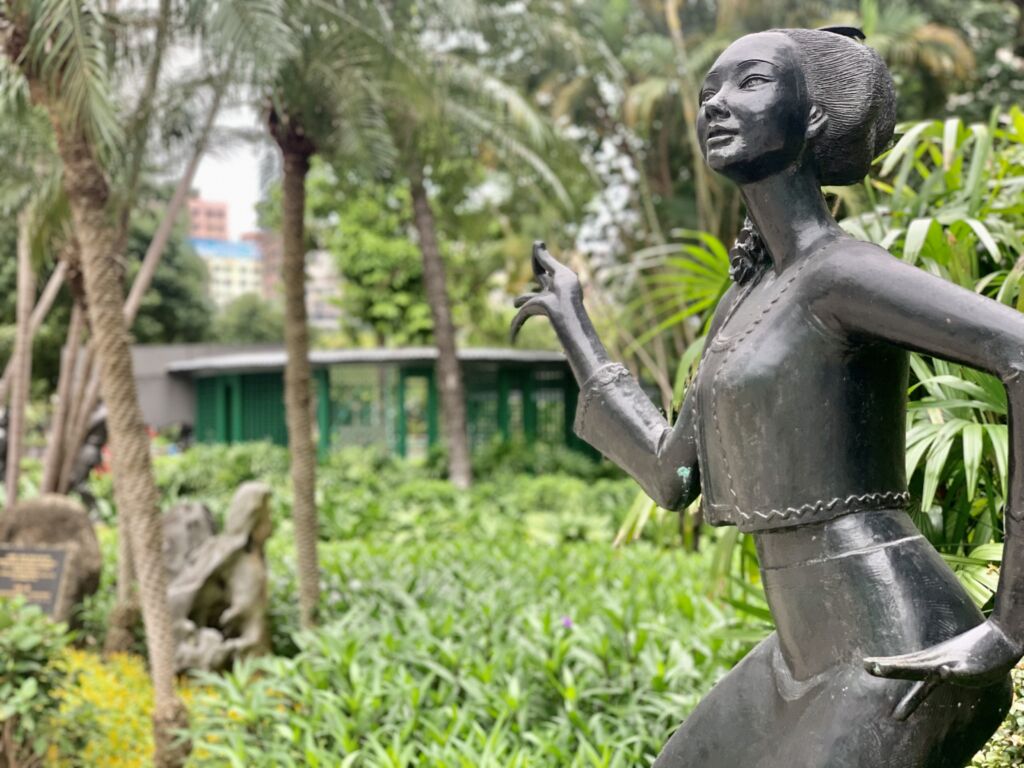 Commander Ho Yin Garden Entrance Statue Close Up Right Macau Lifestyle