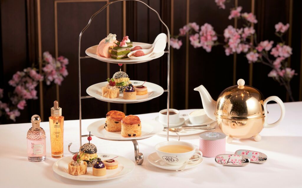 Tea WG x Guerlain Sakura Season Afternoon Tea Set april hong kong hot tables