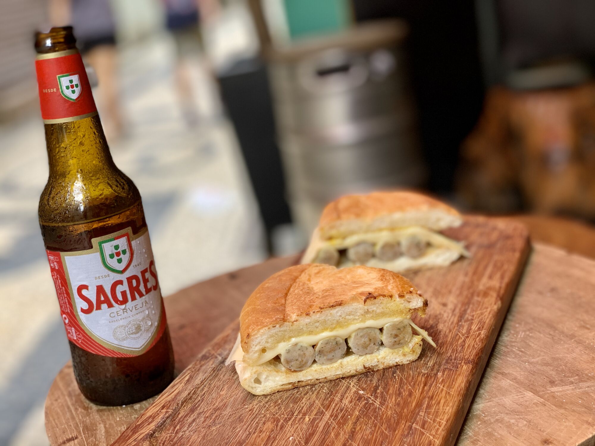 Food Truck Company Hot Dog With Sagres Beer in the Background Macau Lifestyle