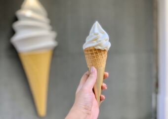 Gozen Matcha Tofu Ice Cream with blurry Background Macau Lifestyle