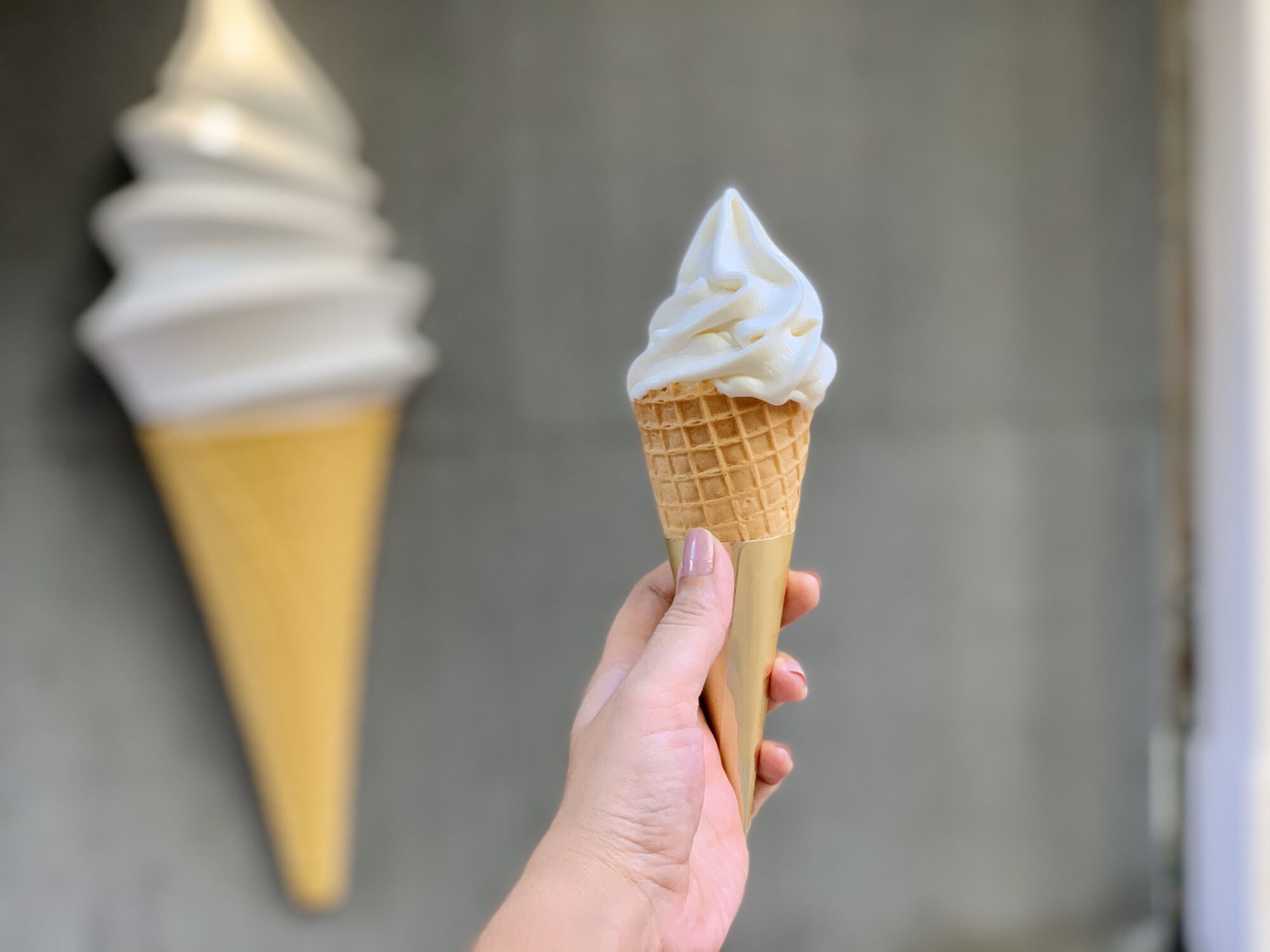 Gozen Matcha Tofu Ice Cream with blurry Background Macau Lifestyle