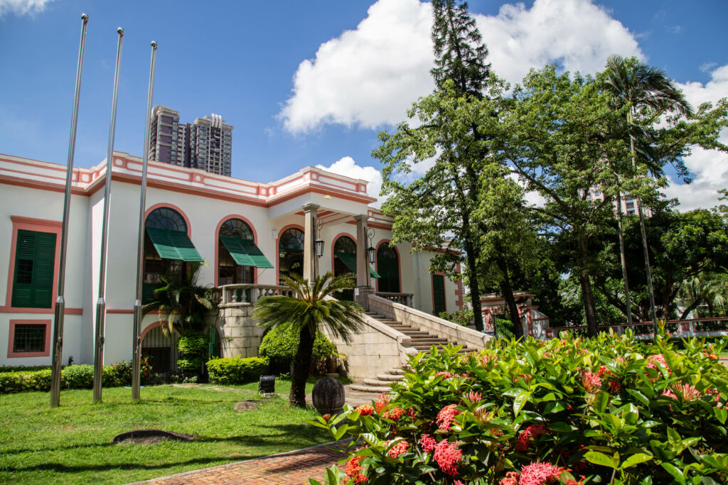 Historic Centre of Macao Left view of the exterior of the Casa Garden Building