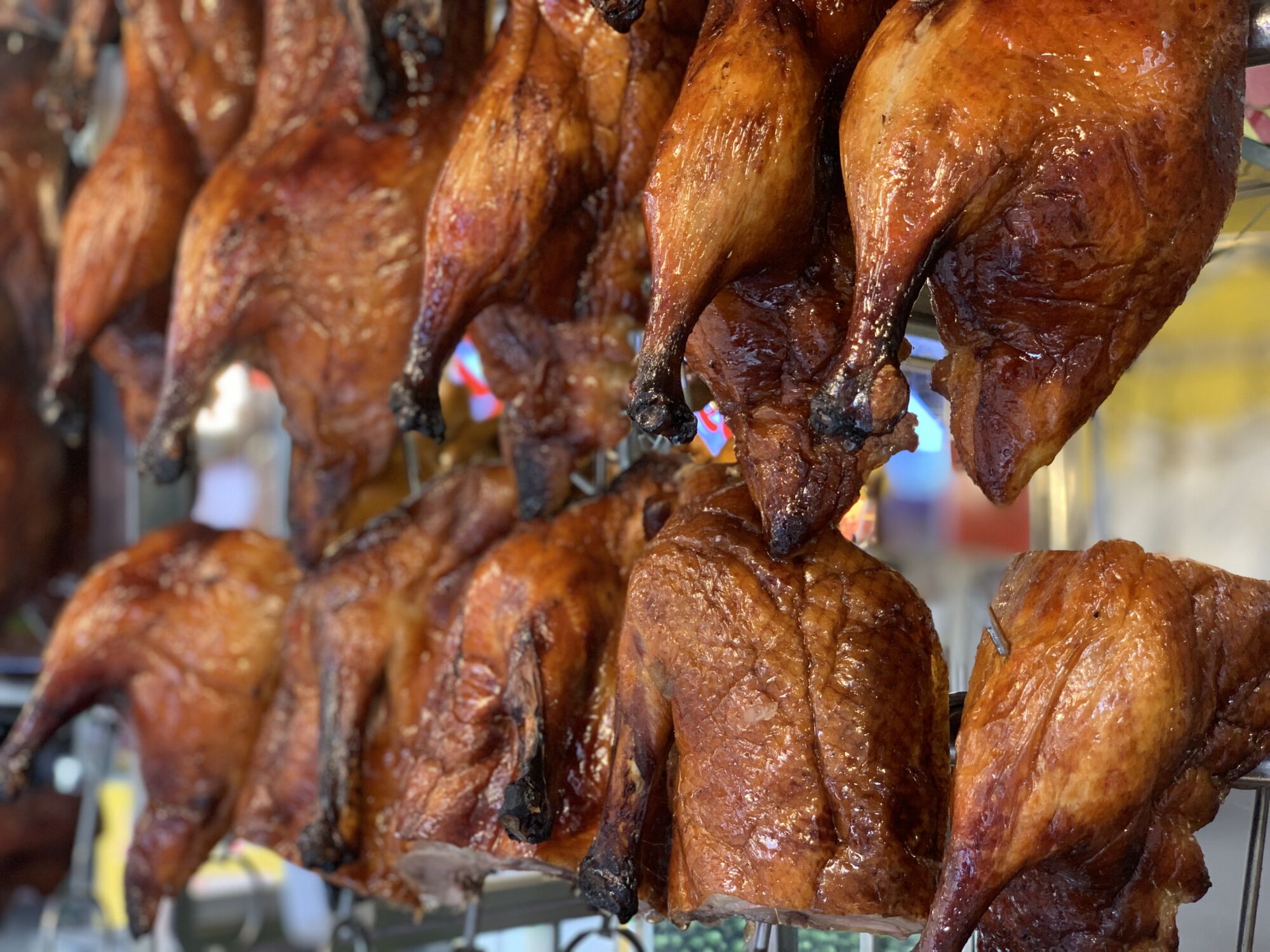 Street Food Three Lamps Hanging Ducks Macau Lifestyle