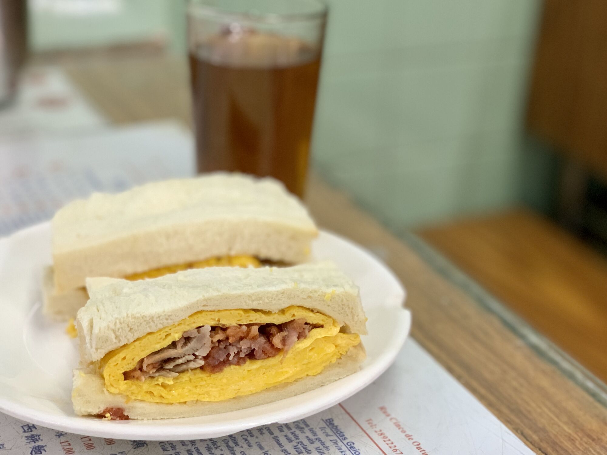 Char Siu and Egg Sandwich on the Table Macau Lifestyle