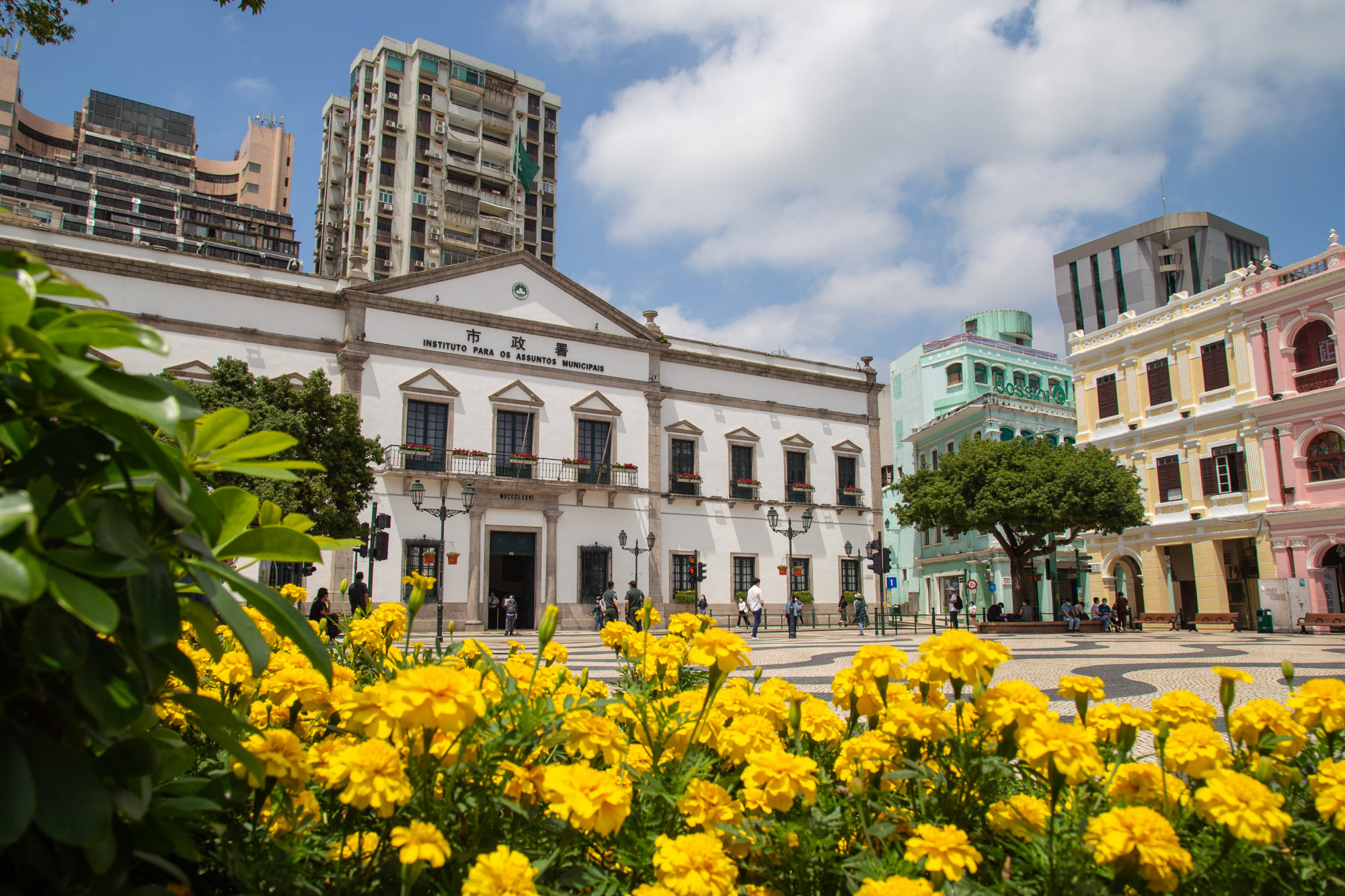 Leal Senado Building IAM Exterior with flowers Macau Lifestyle