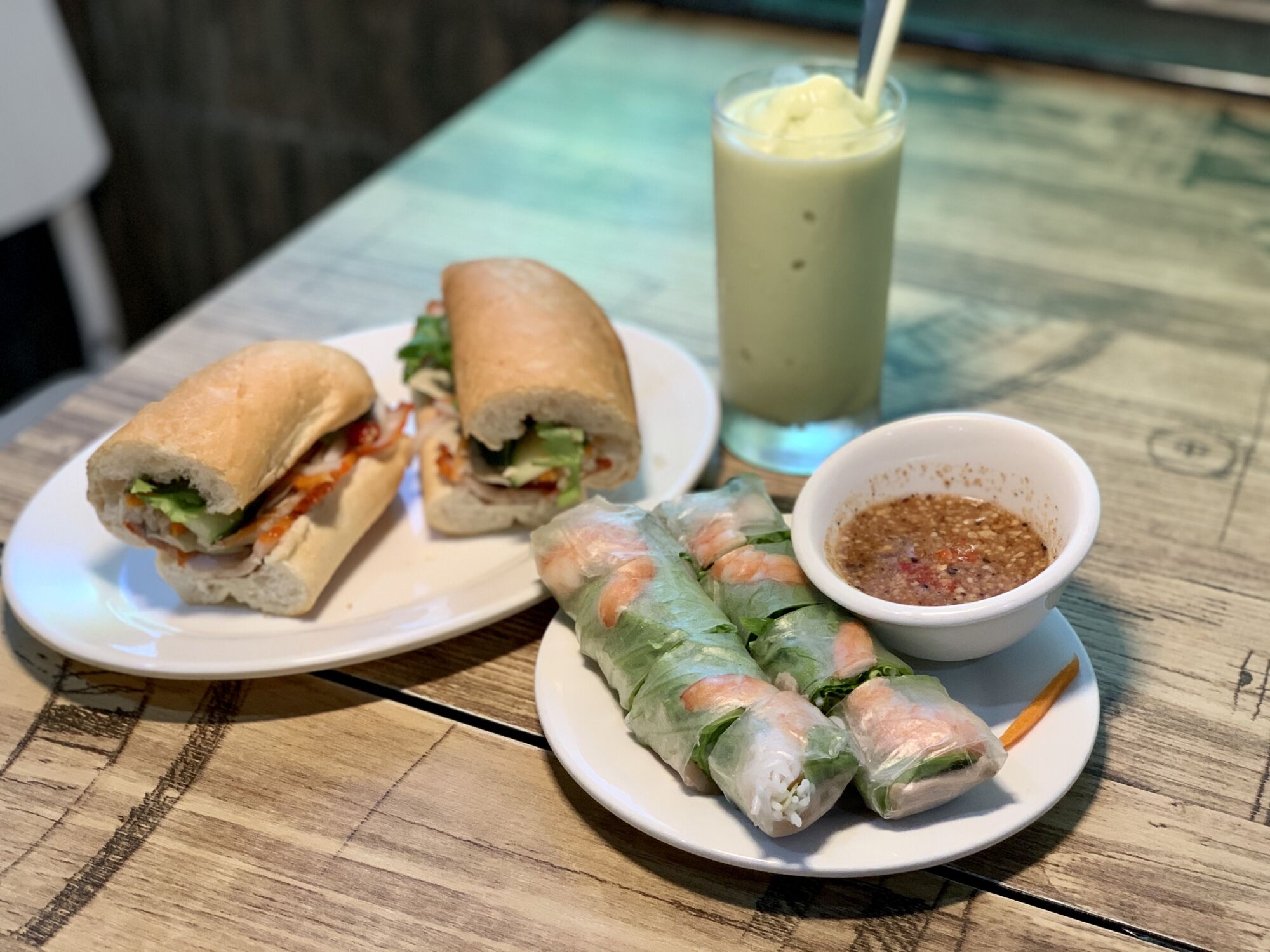 Pho Tik Interior with Spring Rolls and Banh Mi and Avocado Smoothie Macau Lifestyle