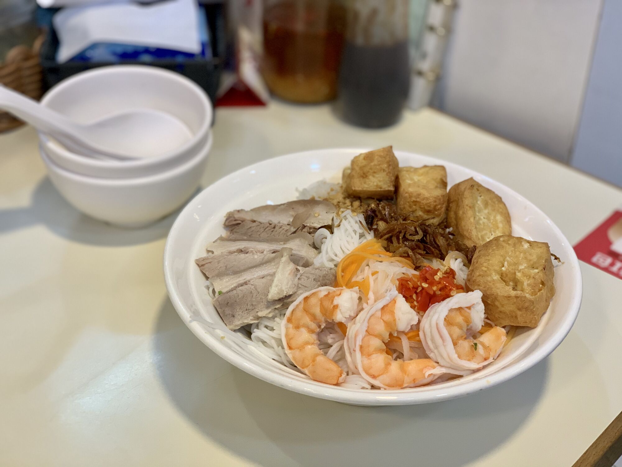Pho Vietnam Cold Noodles with Shrimp and Tofu on the Side Macau Lifestyle