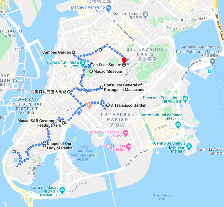 Walking Tour of Modern Macau Peninsula Map 2