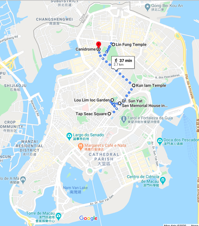 Walking Tour of Modern Macau Peninsula Map 3