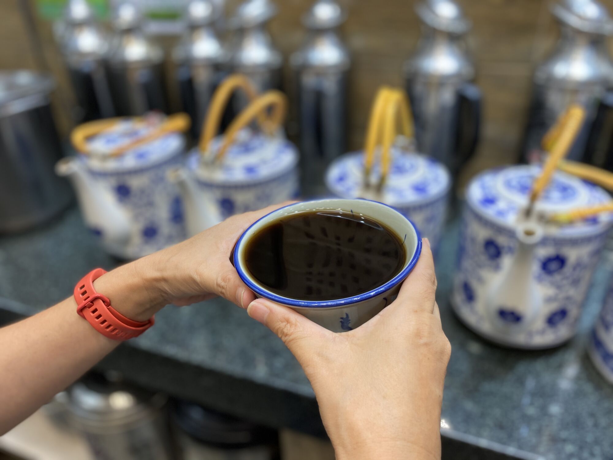 Five Flowers Herbal Tea in Hand U Bo Wo Macau Lifestyle