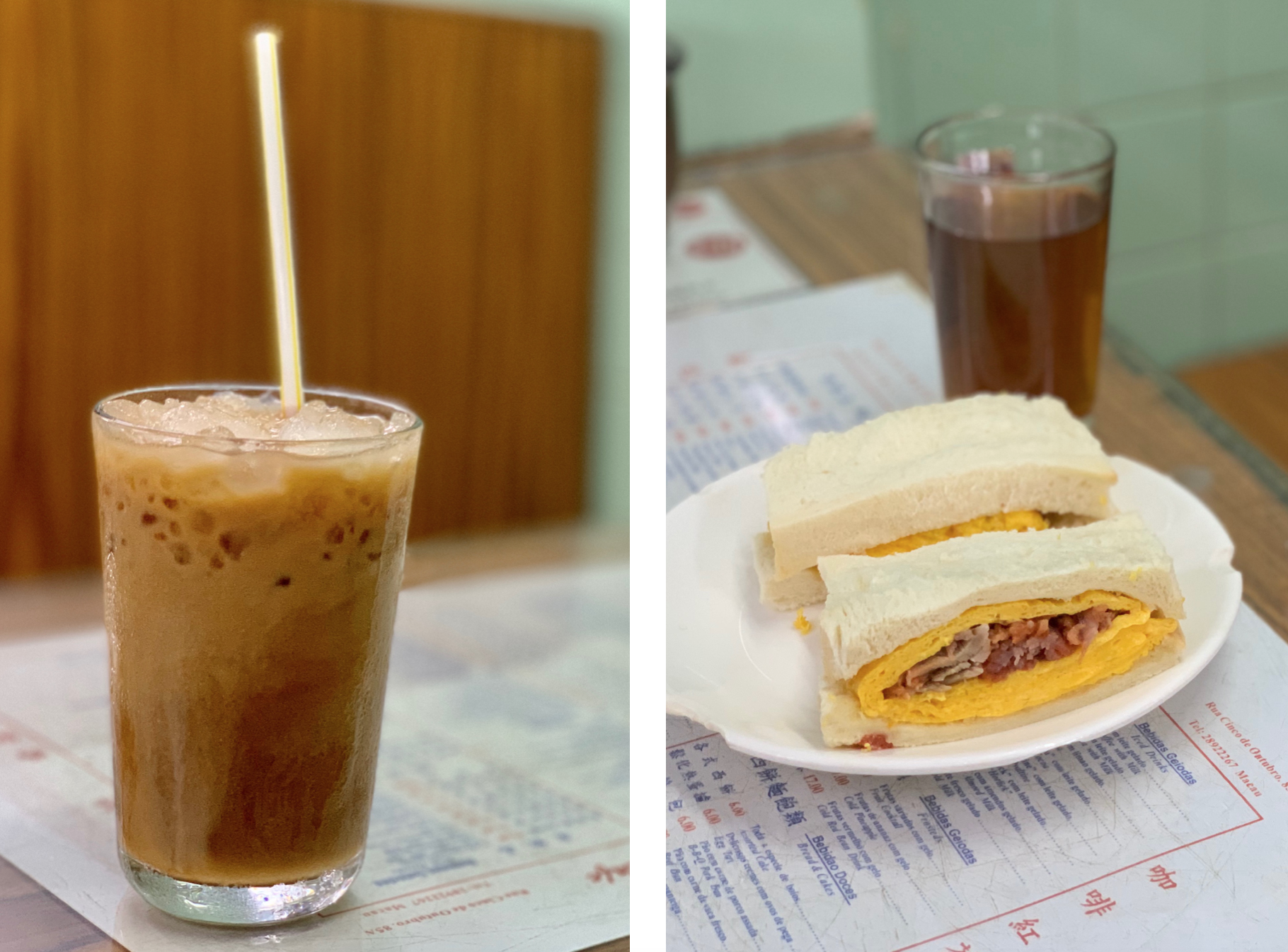 Nam Ping Milk Tea and Char Siu Egg Sandwich Combined Photo