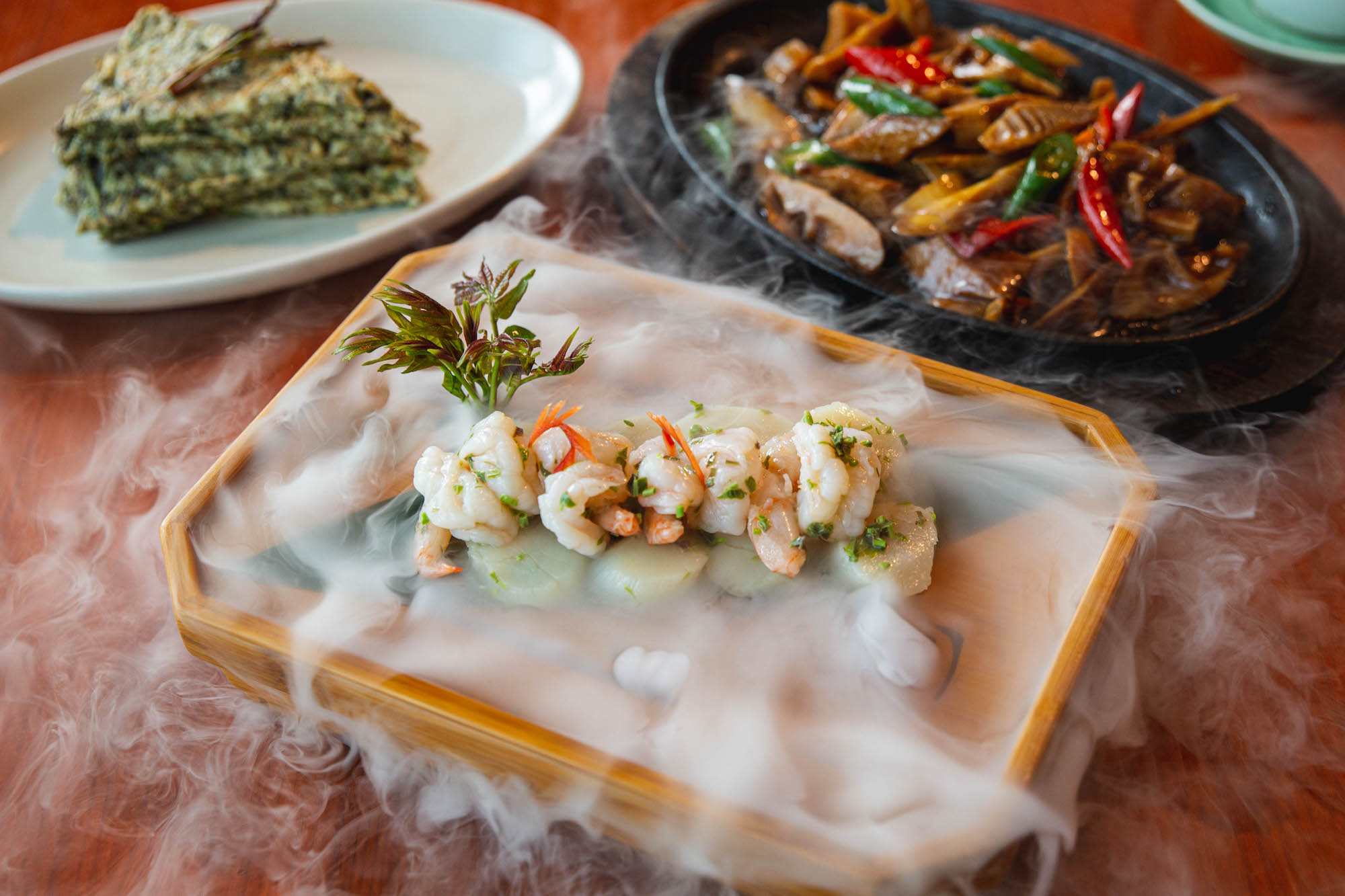 Beijing Kitchen at Grand Hyatt Seasonal Spring Menu Shrimps Dish, Meat and Omelet Macau Lifestyle