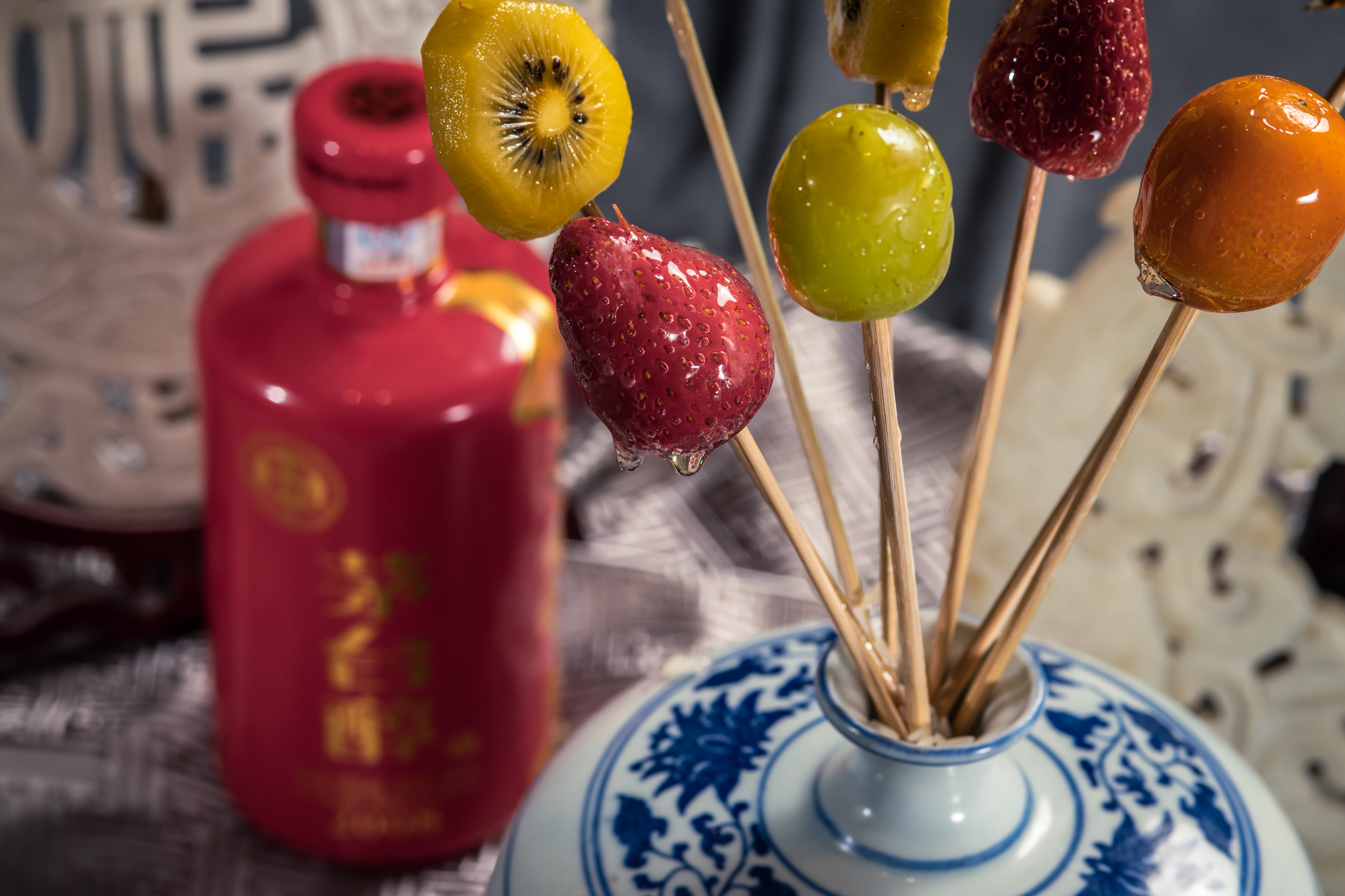 Chinese wine and dine at artyzen grand lapa macau fruit skewers