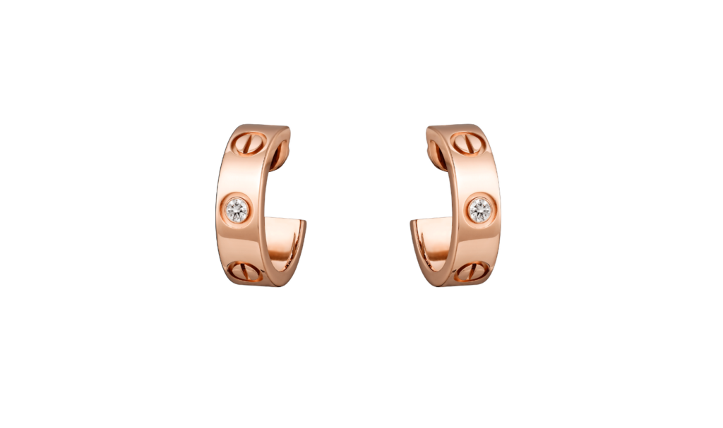 Cartier LOVE earrings 18k pink gold diamonds mothers day gift