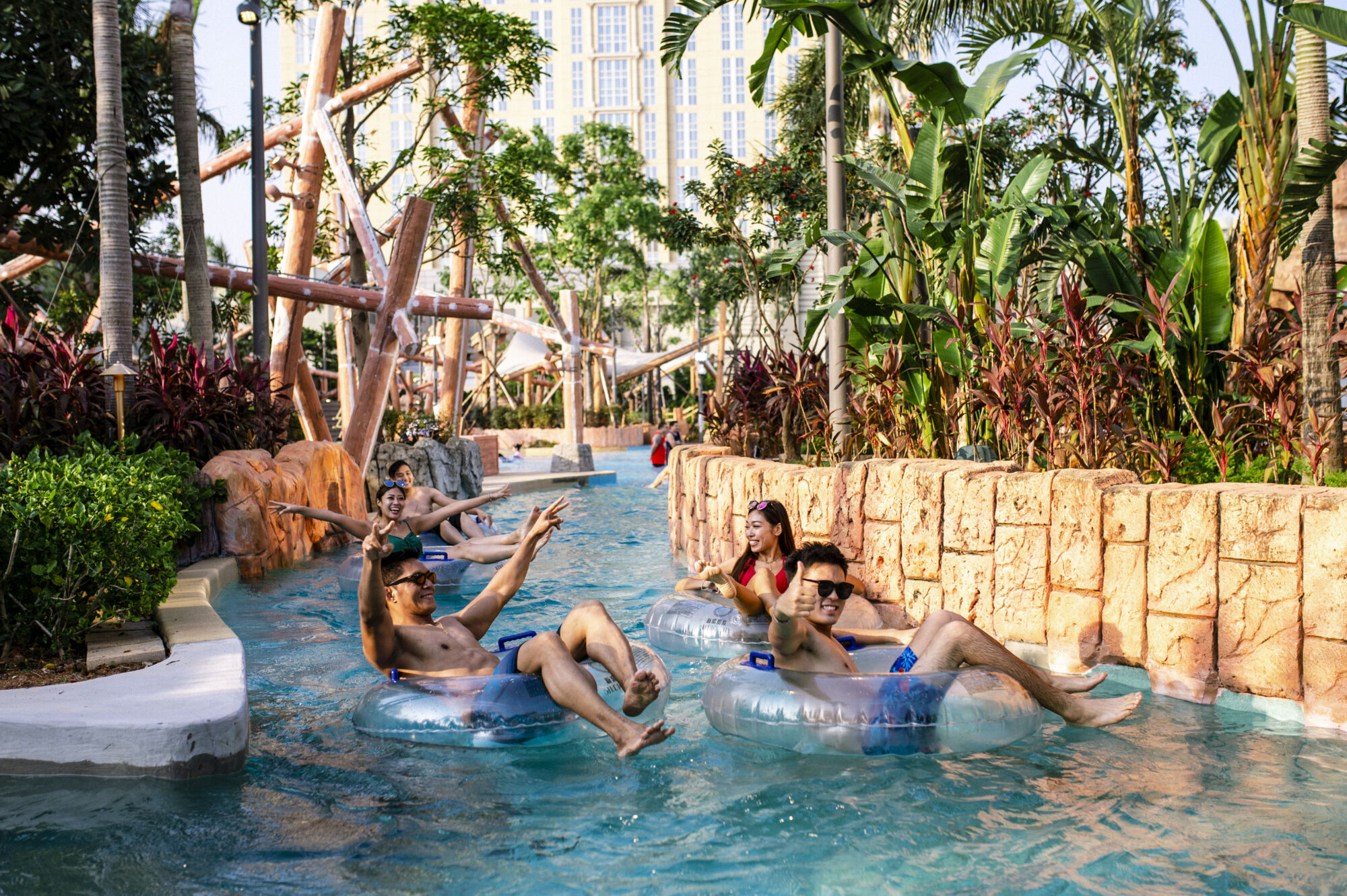 Studio City Water Park People Chilling in the Pool