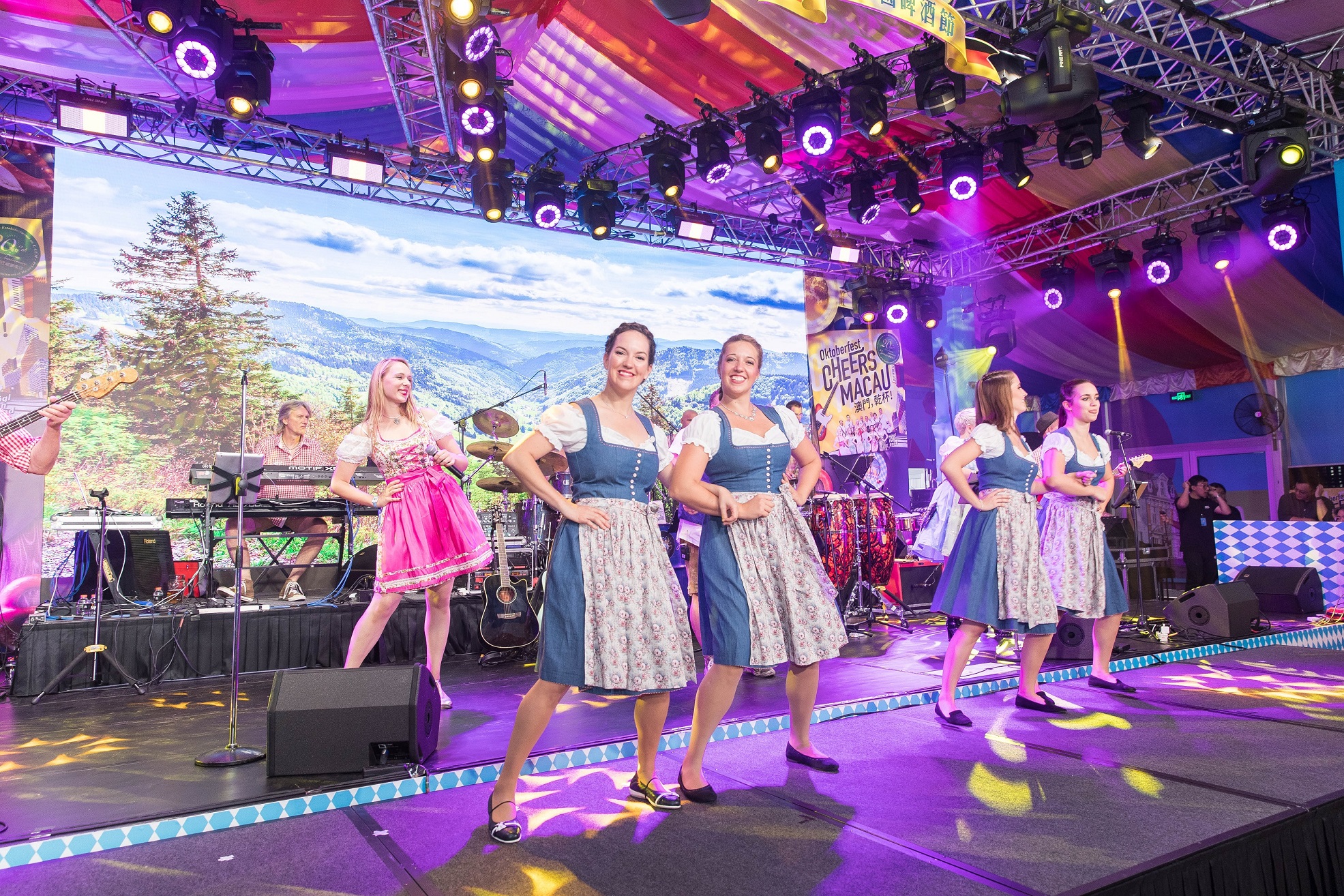 Oktoberfest 2021 Ladies dancing on stage Macau