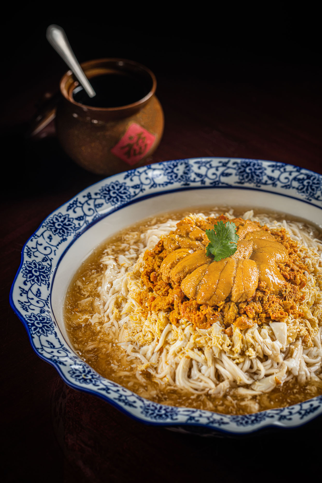 Giant Hairy Crab Roe with Sea Urchin braised Homemade Noodles Chalou Grand Lisboa Palace