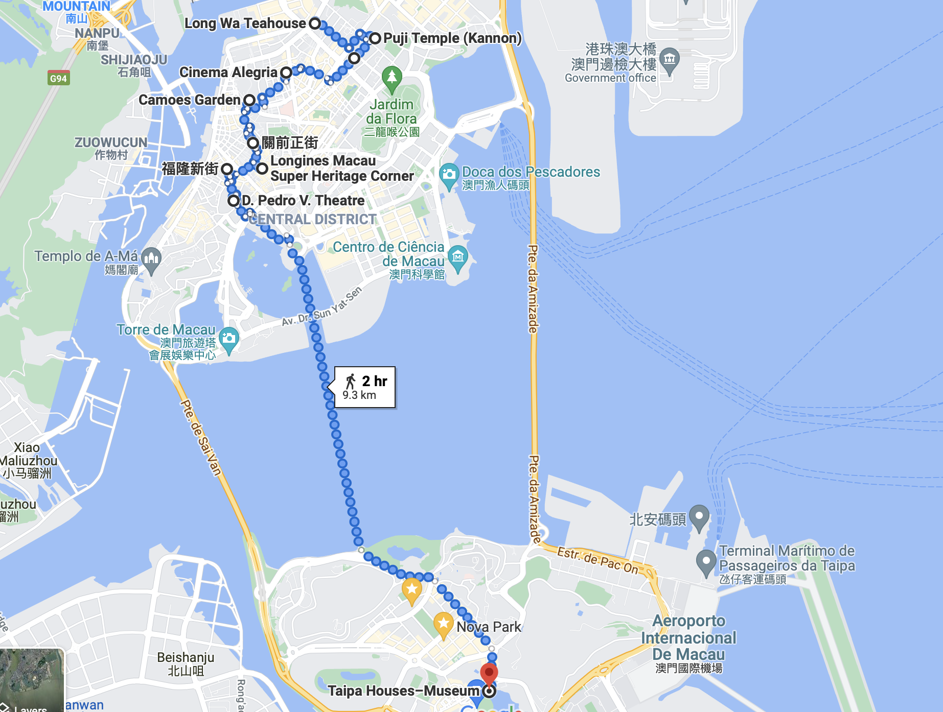 itinerary cultural macau one day