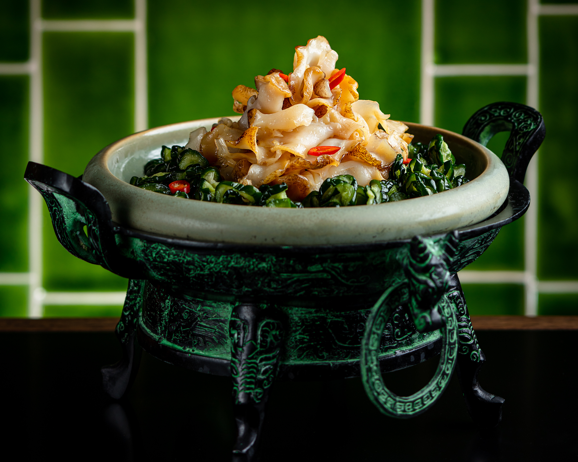 celebrate chinese new year macau PM Emerald House Wok-fried sliced sea Whelk with cucumber