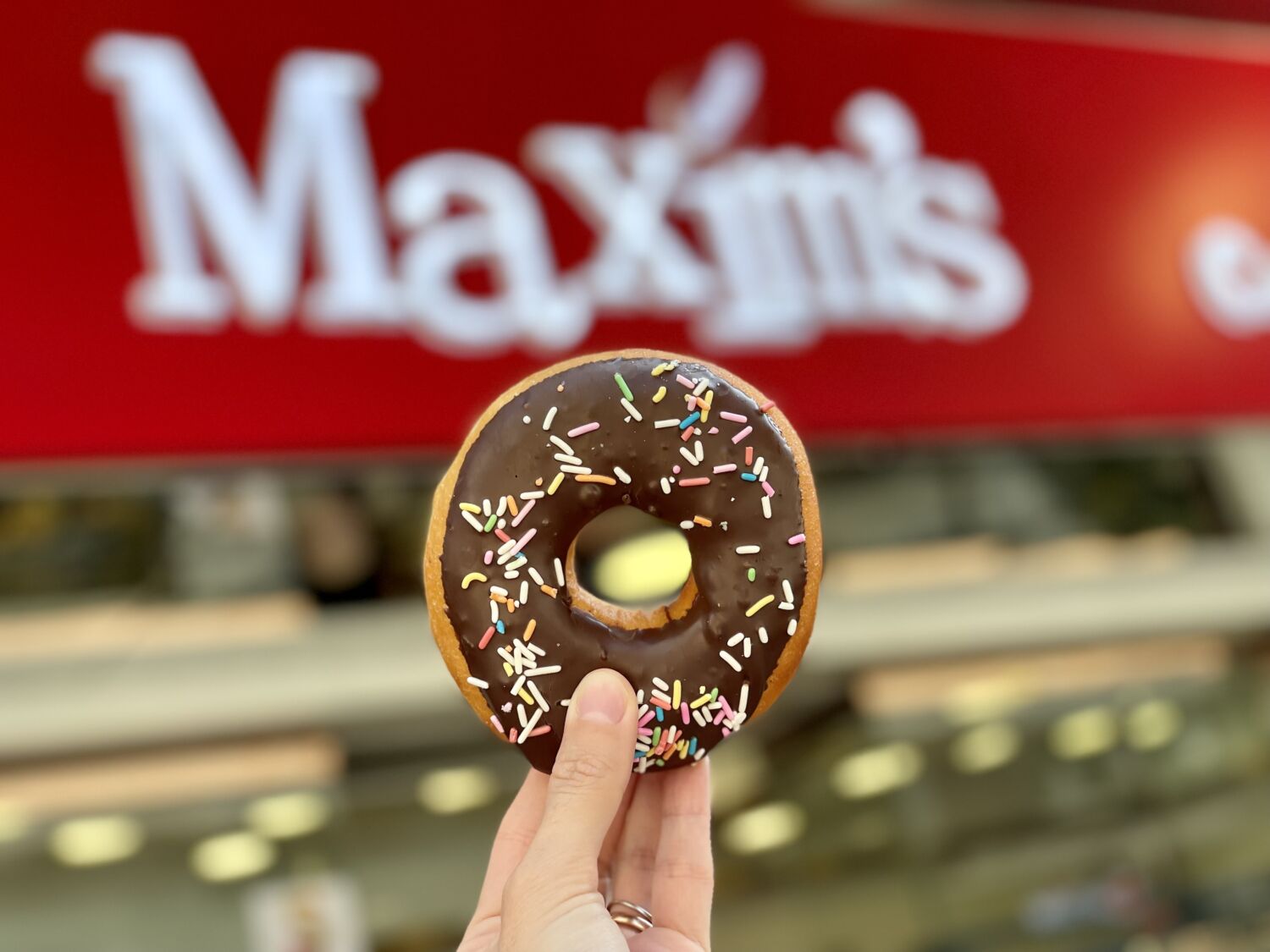 Where to get Donuts in Macau Maxim's chocolate sprinkle donut