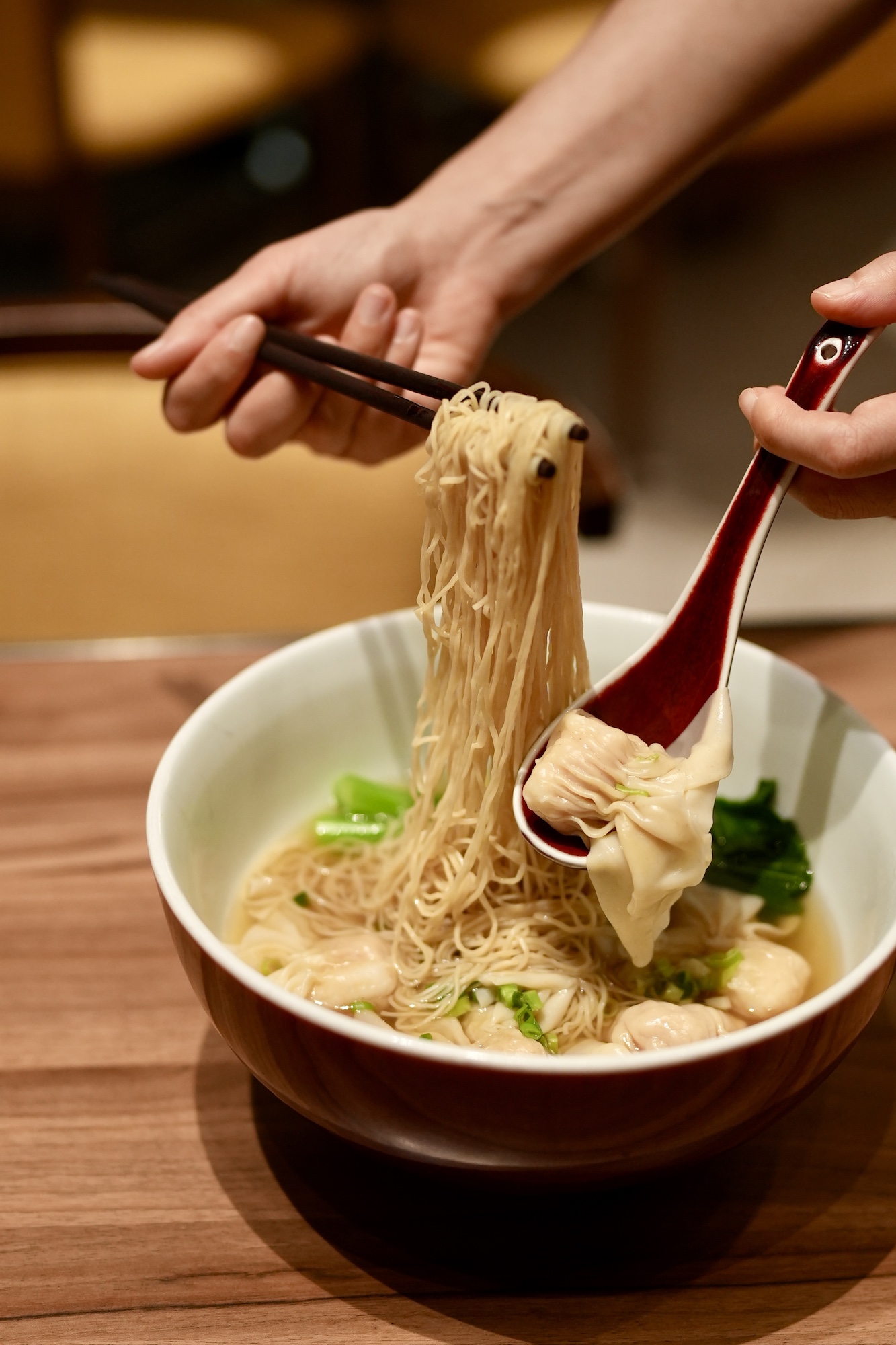 mgm macau must-try Shrimp and Pork Wontons with Egg Noodle Soup