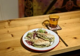 Chakra Space cheese avocado mushroom panini